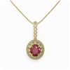 Image 2 : 4.67 ctw Certified Ruby & Diamond Victorian Necklace 14K Yellow Gold