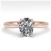 Image 1 : 1.01 ctw Oval Cut VS/SI Diamond Engagment Designer Ring 18k Rose Gold