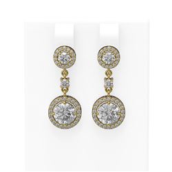 3.35 ctw Diamond Earrings 18K Yellow Gold