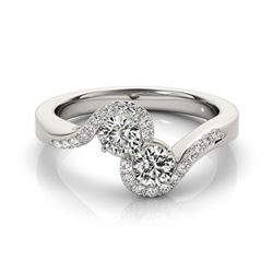 1.25 ctw VS/SI Diamond 2 Stone 2 Stone Ring 18k White Gold