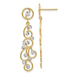 14k and Rhodium Filigree Dangle Earrings