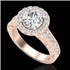 Image 2 : 2.25 ctw Vintage VS/SI Diamond Engagment Ring 7 14k Rose Gold