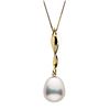 Image 1 : Metallic White Freshwater Drop-Shape Pearl Icicle Pendant, 10.0-11.0mm