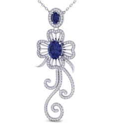 5.85 ctw Tanzanite & Micro Pave VS/SI Diamond Earrings 14k White Gold