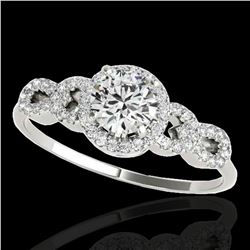 1.33 ctw Certified Diamond Solitaire Ring 10k White Gold