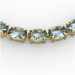 45 ctw Aquamarine Eternity Designer Necklace 14k Yellow Gold