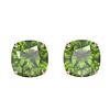 Image 1 : 12 ctw Cushion Green Tourmaline Designer Stud Earrings 14k Rose Gold