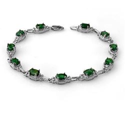 6.10 ctw Emerald Bracelet 14k White Gold