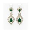 Image 1 : 8.96 ctw Emerald & Diamond Earrings 18K Yellow Gold