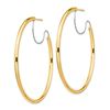 Image 2 : 14k Yellow Gold Polished with D/C wire Hoop Earrings - 2.5x50 mm
