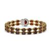 Image 3 : 28.52 ctw Garnet & Diamond Bracelet 14K Yellow Gold