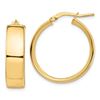 Image 1 : 14k Yellow Gold High Polished 7 mm Hoop Earrings - 35 mm
