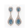 Image 1 : 10.01 ctw Blue Topaz & Diamond Earrings 18K Rose Gold