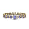 Image 1 : 16.08 ctw Tanzanite & Diamond Bracelet 14K Yellow Gold