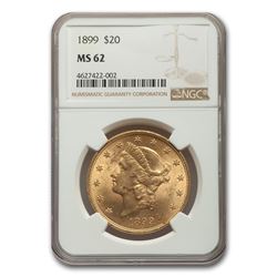 1899 $20 Liberty Gold Double Eagle MS-62 NGC