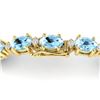 Image 3 : 21.2 ctw Aquamarine & VS/SI Diamond Eternity Bracelet 10k Yellow Gold