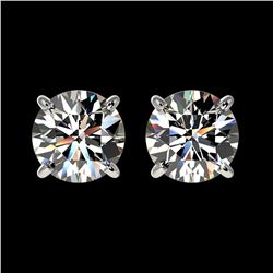 1.57 ctw Certified Quality Diamond Stud Earrings 10k White Gold