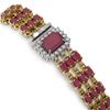 Image 2 : 28.74 ctw Ruby & Diamond Bracelet 14K Yellow Gold