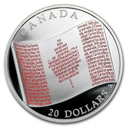 2018 Canada 1 oz Silver $20 Canadian Flag