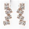 Image 2 : 4 ctw Oval Diamond Designer Earrings 18K Rose Gold
