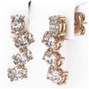 Image 3 : 4 ctw Oval Diamond Designer Earrings 18K Rose Gold