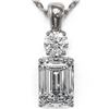 Image 1 : 1.25 ctw Emerald Cut Diamond Designer Necklace 18K White Gold