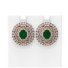 Image 1 : 12.9 ctw Emerald & Diamond Earrings 18K Rose Gold