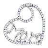 Image 1 : Sterling Silver Round Diamond Mom Mother Heart Pendant 1/8 Cttw