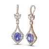 Image 2 : 10.73 ctw Tanzanite & Diamond Earrings 18K Rose Gold