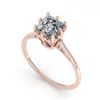 Image 2 : 1.0 ctw VS/SI Princess Diamond Engagment Ring 18k Rose Gold