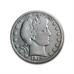 1912-S Barber Half Dollar VG