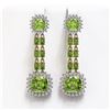 Image 1 : 19.88 ctw Peridot & Diamond Earrings 14K Yellow Gold
