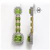 Image 2 : 19.88 ctw Peridot & Diamond Earrings 14K Yellow Gold