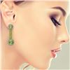 Image 3 : 19.88 ctw Peridot & Diamond Earrings 14K Yellow Gold