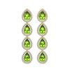 Image 1 : 7.46 ctw Peridot & Diamond Micro Pave Halo Earrings 10k Yellow Gold