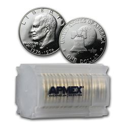 1976-S 40% Silver Eisenhower Dollar 20-Coin Roll Gem Proof