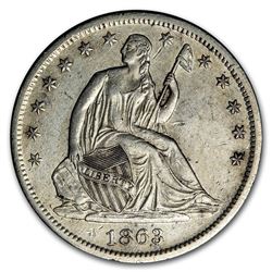 1863-S Liberty Seated Half Dollar AU