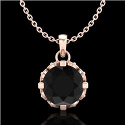 1.14 ctw Fancy Black Diamond Art Deco Stud Necklace 18k Rose Gold