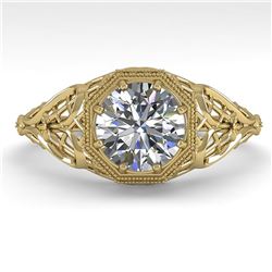 1.0 ctw VS/SI Diamond Solitaire Ring Art Deco 14k Yellow Gold