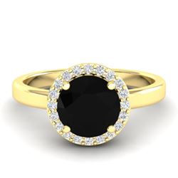 2 ctw Halo VS/SI Diamond Certified Micro Pave Ring 18k Yellow Gold