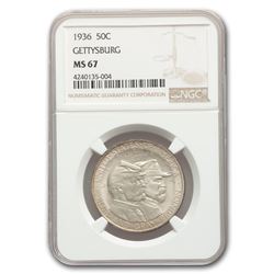 1936 Gettysburg Half Dollar Commem MS-67 NGC