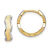 Image 1 : 14k with White Rhodium D/C Texture Wave Hoop Earrings