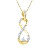 Image 1 : 10kt Yellow Gold Round Diamond Vertical Infinity Pendant 1/5 Cttw