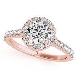 1.11 ctw Certified VS/SI Diamond Halo Ring 18k Rose Gold