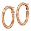 Image 2 : 10k Rose Gold Twisted Round Omega Back Hoop Earrings - 3x20 mm