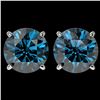 Image 1 : 4 ctw Certified Intense Blue Diamond Stud Earrings 10k White Gold