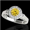 Image 1 : 1.75 ctw Certified SI/I Fancy Intense Yellow Diamond Ring 10k White Gold