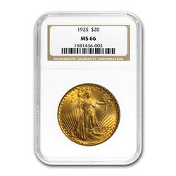 1925 $20 Saint-Gaudens Gold Double Eagle MS-66 NGC