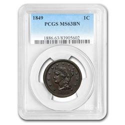 1849 Large Cent MS-63 PCGS (Brown)