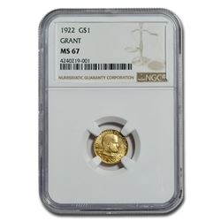 1922 Gold $1.00 Grant MS-67 NGC